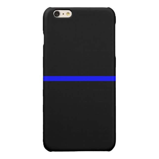The Symbolic Thin Blue Line on Solid Black iPhone Case (Back)