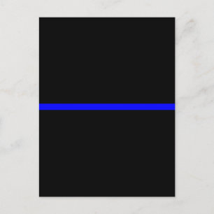 The Symbolic Thin Blue Line on Solid Black Postcard