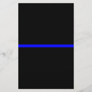 The Symbolic Thin Blue Line on Solid Black Stationery