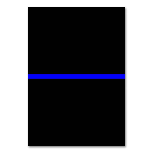 The Symbolic Thin Blue Line on Solid Black Table Number (Front)