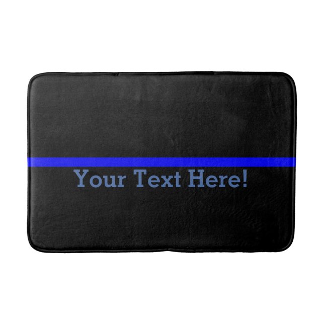 The Symbolic Thin Blue Line Personalise This Bath Mat (Front)