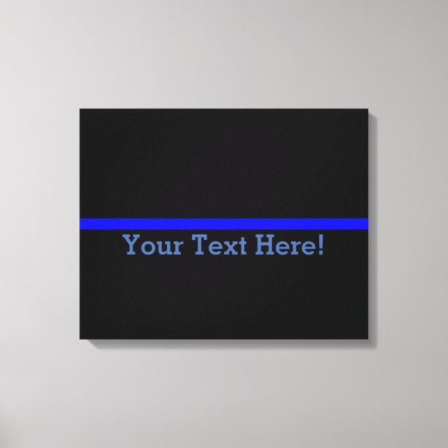 The Symbolic Thin Blue Line Personalise This Canvas Print (Front)