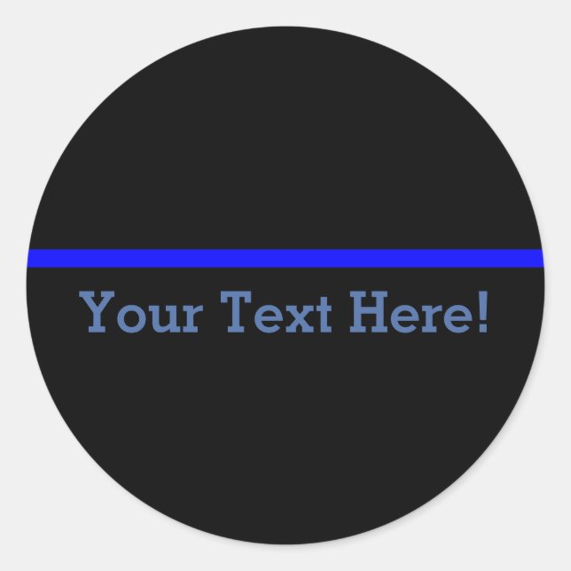 The Symbolic Thin Blue Line Personalise This Classic Round Sticker (Front)