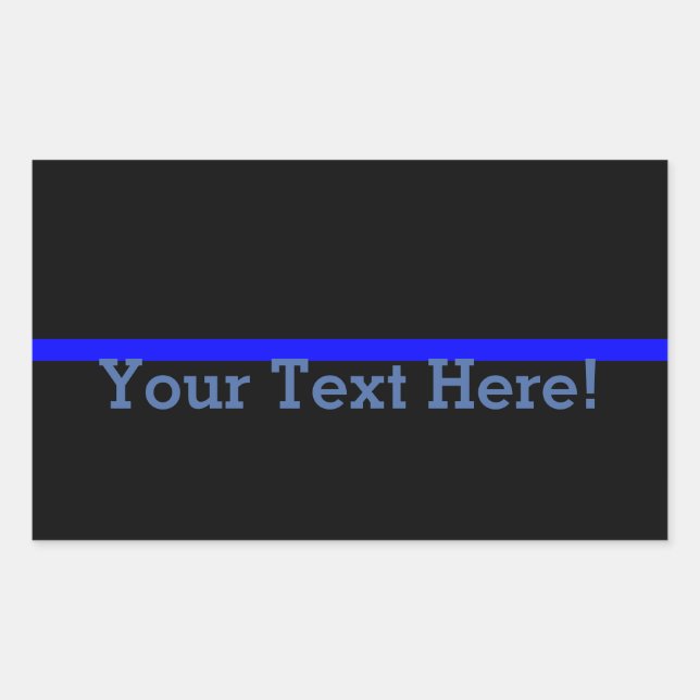 The Symbolic Thin Blue Line Personalise This Rectangular Sticker (Front)
