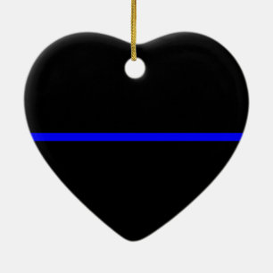 The Symbolic Thin Blue Line Statement Ceramic Tree Decoration