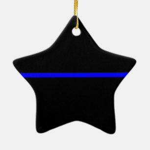 The Symbolic Thin Blue Line Statement Ceramic Tree Decoration
