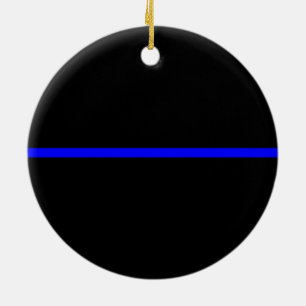 The Symbolic Thin Blue Line Statement Ceramic Tree Decoration