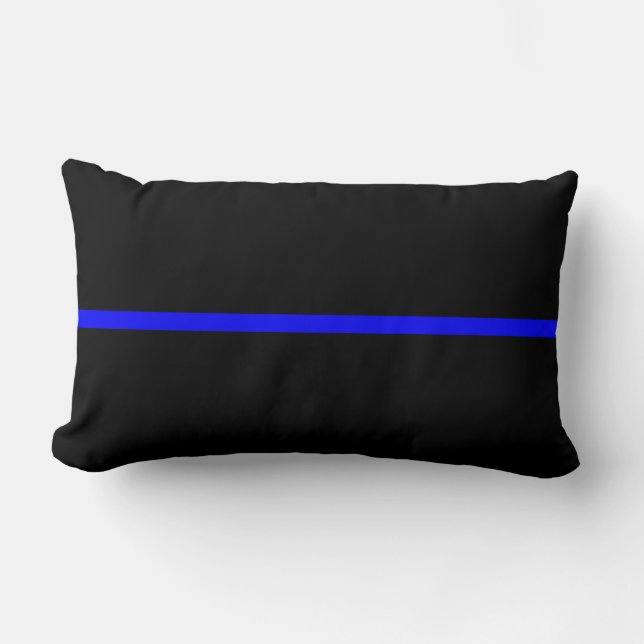 The Symbolic Thin Blue Line Statement Lumbar Cushion (Front)