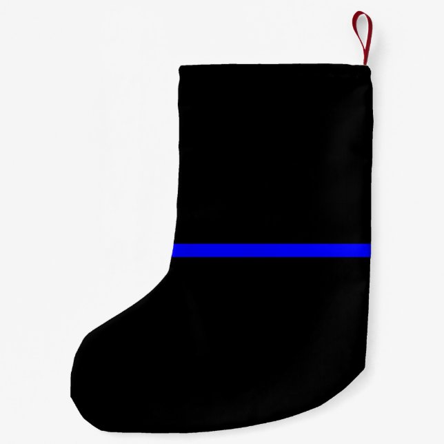 The Symbolic Thin Blue Line Statement Small Christmas Stocking (Back)