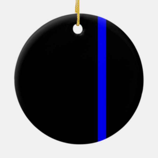 The Symbolic Thin Blue Line Vertical Black Ceramic Tree Decoration (Back)