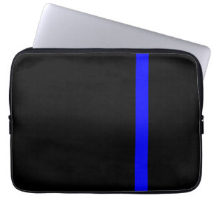 The Symbolic Thin Blue Line Vertical Black Laptop Sleeve