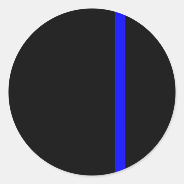 The Symbolic Thin Blue Line Vertical Classic Round Sticker (Front)