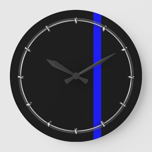 The Symbolic Thin Blue Line Vertical Large Clock (Front)