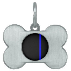 The Symbolic Thin Blue Line Vertical Pet Tag