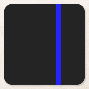 The Symbolic Thin Blue Line Vertical Square Paper Coaster