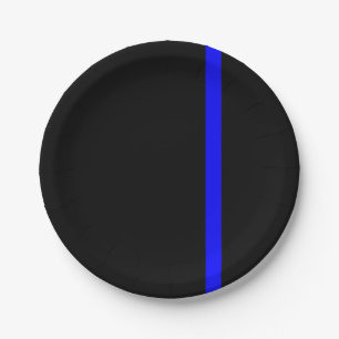 The Symbolic Thin Blue Line Vertical Style Paper Plate