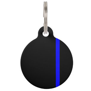 The Symbolic Thin Blue Line Vertical Style Pet Tag