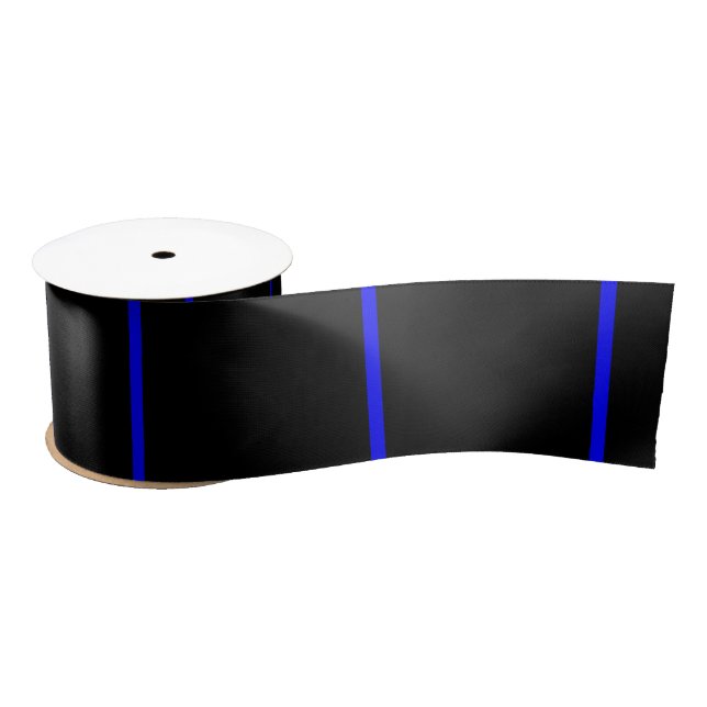 The Symbolic Thin Blue Line Vertical Style Satin Ribbon (Spool)