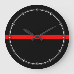 The Symbolic Thin Red Line Decor on a Large Clock