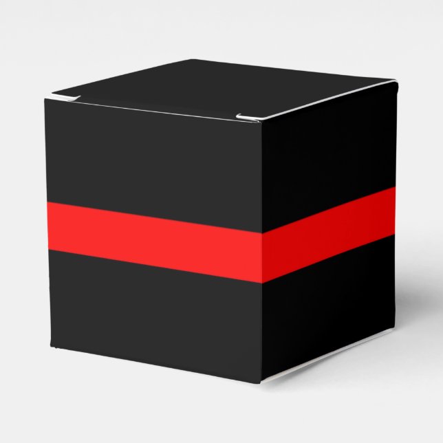 The Symbolic Thin Red Line Horizontal Black Favour Box (Front Side)