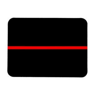 The Symbolic Thin Red Line Horizontal Black Magnet