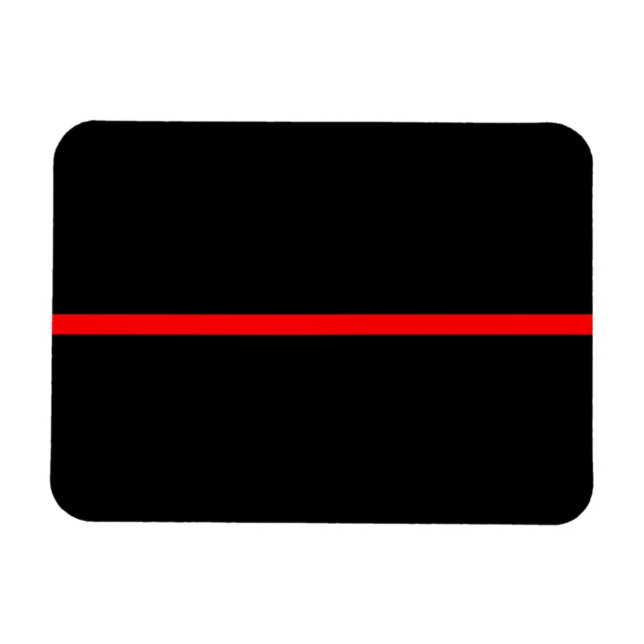 The Symbolic Thin Red Line Horizontal Black Magnet (Horizontal)