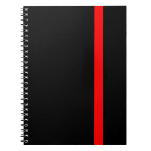 The Symbolic Thin Red Line on Black on a Spiral Notebook