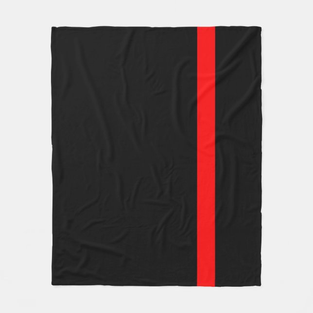 The Symbolic Thin Red Line Vertical Style Fleece Blanket (Front)