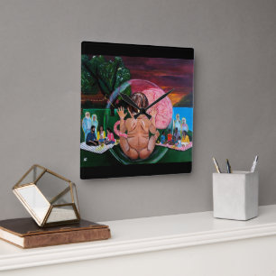 The Symphony of Souls Painting by Alfred Fox Square Wall Clock