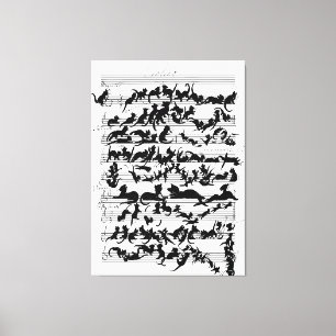 The Symphony of the Cat Vector Canvas Print