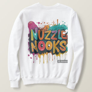 **The t-shirt design features the phrase "Nuzzle N Sweatshirt