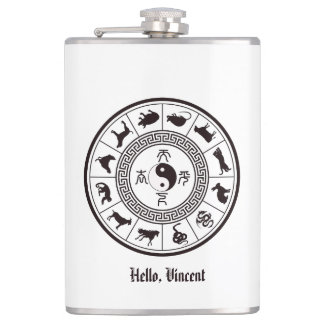 The Tai Chi Zodiac Wheel Hip Flask