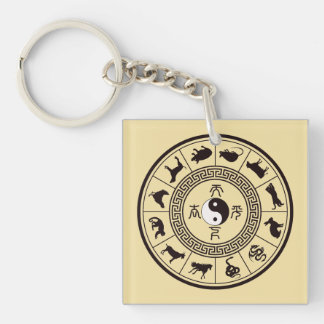 The Tai Chi Zodiac Wheel Key Ring