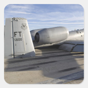The tail section of an A-10 Thunderbolt II Square Sticker