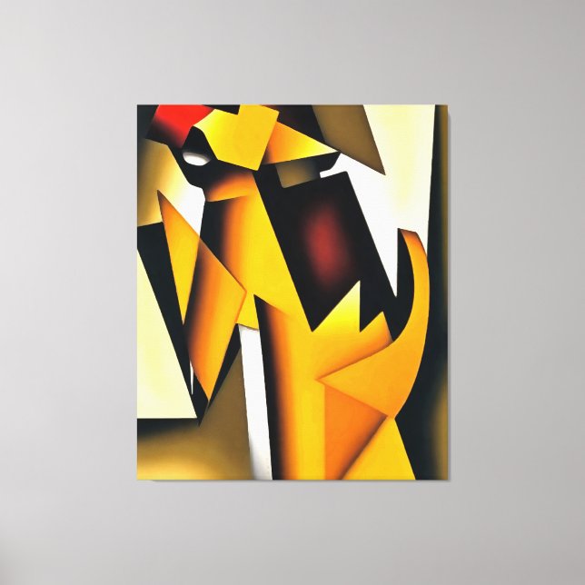 The Tail Wagging The Dog Geometric Abstract Art Canvas Print (Front)