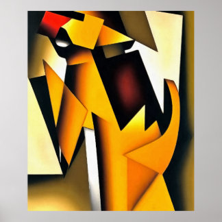 The Tail Wagging The Dog Geometric Abstract Art Poster
