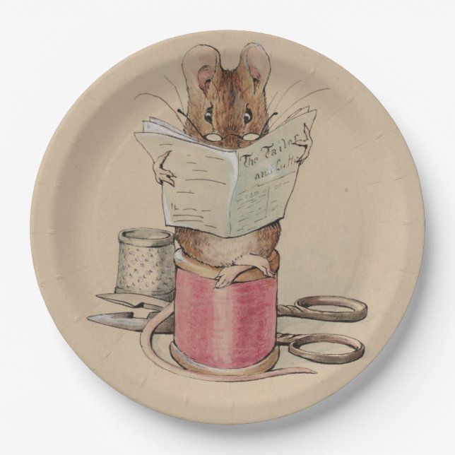 The Tailor Mouse (by Beatrix Potter) Paper Plate (Front)