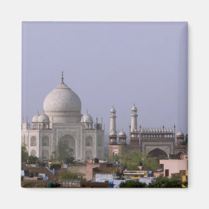 the Taj Mahal dominates the town of Agra Magnet
