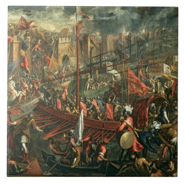 The Taking of Constantinople (oil on canvas) Tile (Front)