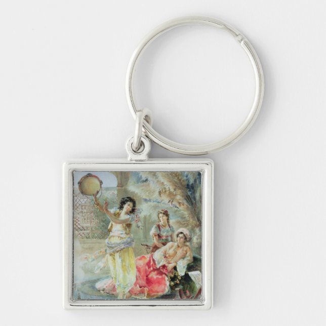 The Tambourine (w/c on paper) Key Ring (Front)