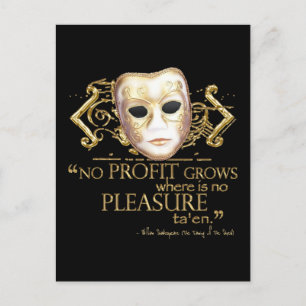 The Taming of the Shrew Quote (Gold Version) Postcard