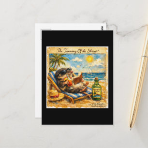 The Tanning of the Shrew – Funny Summer Beach Illu Postcard