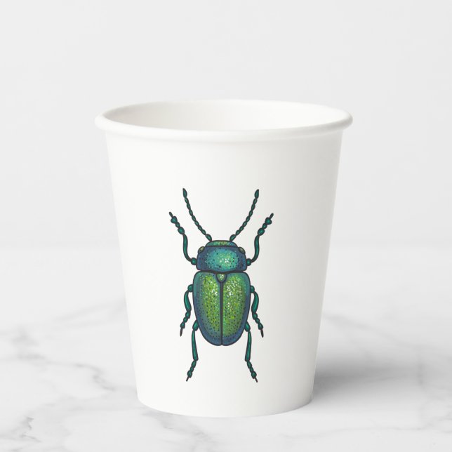 The tansy beetle paper cups (Front)
