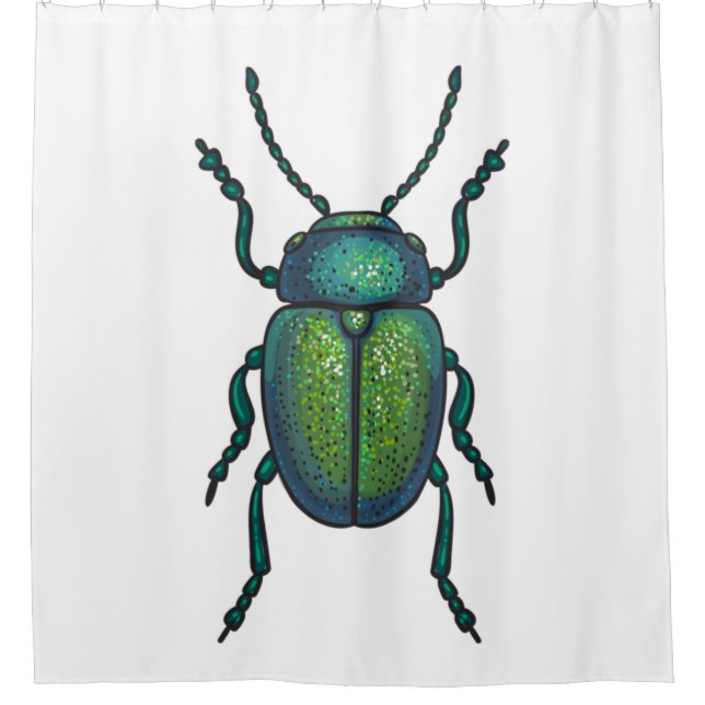 The tansy beetle shower curtain (Front)