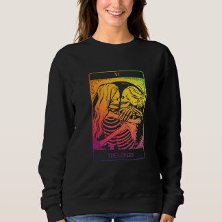 The Tarot Card Rainbow Occult Goth Lesbian Skeleto Sweatshirt