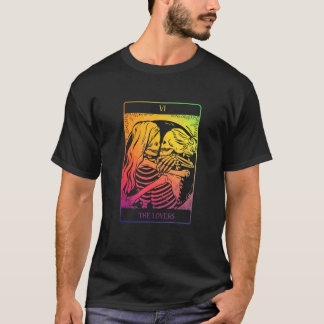 The Tarot Card Rainbow Occult Goth Lesbian Skeleto T-Shirt
