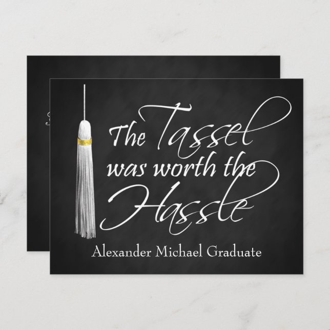 The Tassel Was Worth the Hassle Announcement (Front/Back)