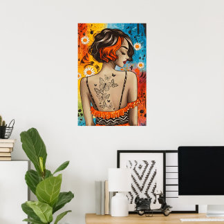 The Tattoed Woman- Butterflies Soar  Poster