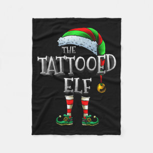 The Tattooed Elf Matching Family Tattooed Christma Fleece Blanket