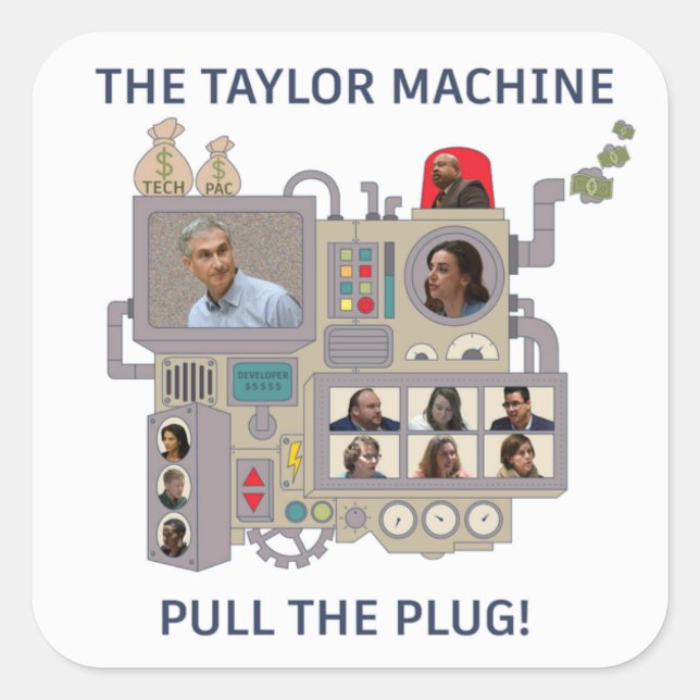 The Taylor Machine Square Sticker (Front)